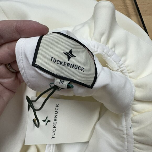 Tuckernuck Ivory Blythe Dress sz M Sleeveless Ruffle Collar Bow Cocktail Party - Picture 4 of 6